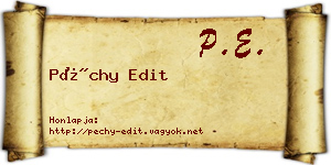 Péchy Edit névjegykártya